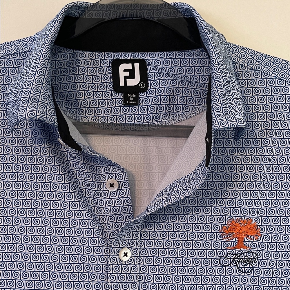 Men's Blue Patterned Shirt FootJoy